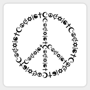 Religious Symbols Coexist Peace Sign Sticker